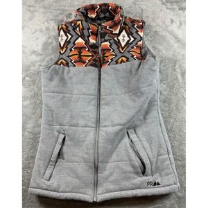 Powder River Outfitters Vest Mens M Gray Panhandle Aztec Puffer Cowboy Western